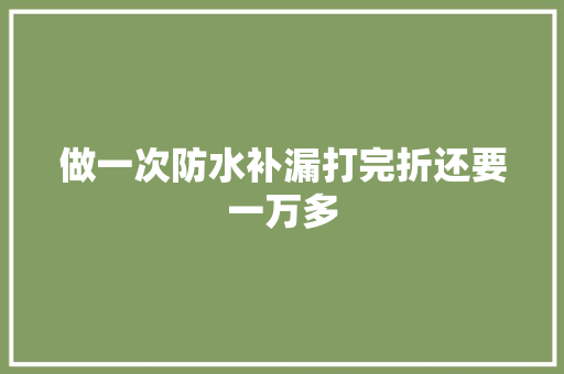 做一次防水补漏打完折还要一万多