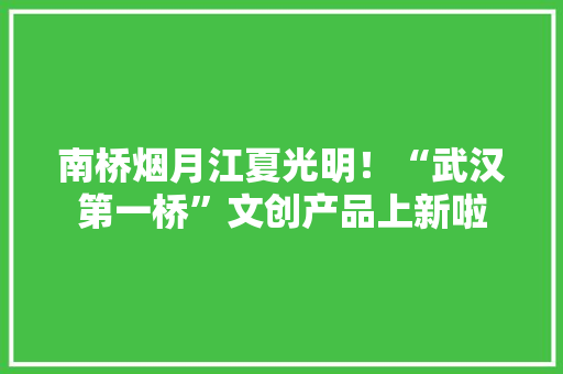 南桥烟月江夏光明！“武汉第一桥”文创产品上新啦