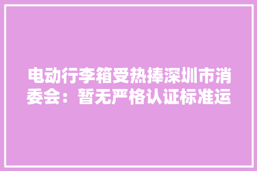 电动行李箱受热捧深圳市消委会：暂无严格认证标准运用需谨慎