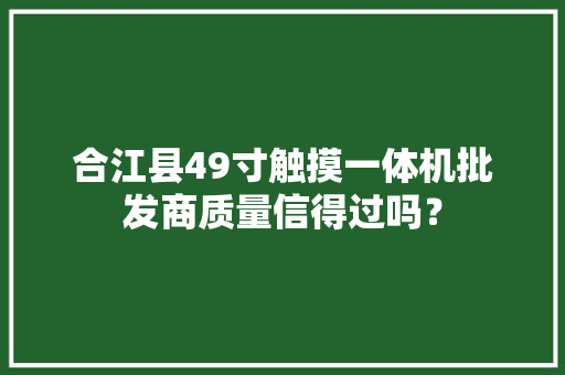 合江县49寸触摸一体机批发商质量信得过吗？