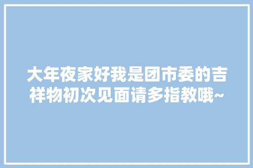 大年夜家好我是团市委的吉祥物初次见面请多指教哦~