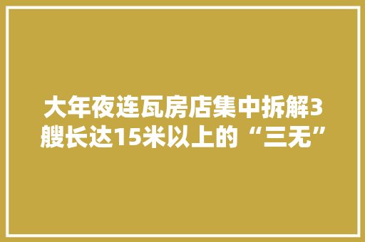 大年夜连瓦房店集中拆解3艘长达15米以上的“三无”船舶