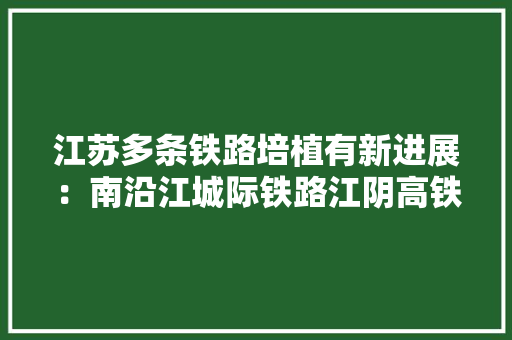 江苏多条铁路培植有新进展：南沿江城际铁路江阴高铁站站房“上梁”