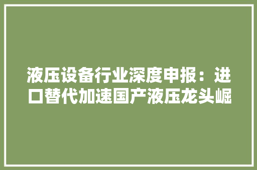 液压设备行业深度申报：进口替代加速国产液压龙头崛起