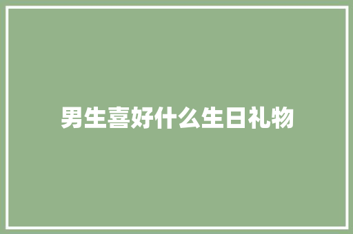 男生喜好什么生日礼物
