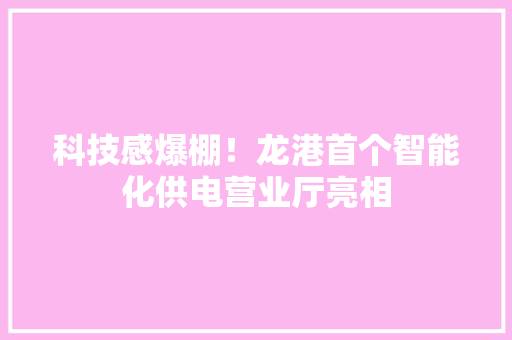 科技感爆棚！龙港首个智能化供电营业厅亮相
