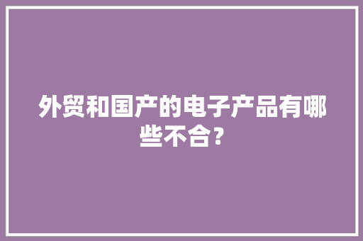 外贸和国产的电子产品有哪些不合？