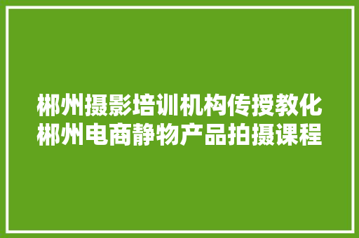 郴州摄影培训机构传授教化郴州电商静物产品拍摄课程进修工作室培训