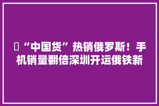 ​“中国货”热销俄罗斯！手机销量翻倍深圳开运俄铁新路线
