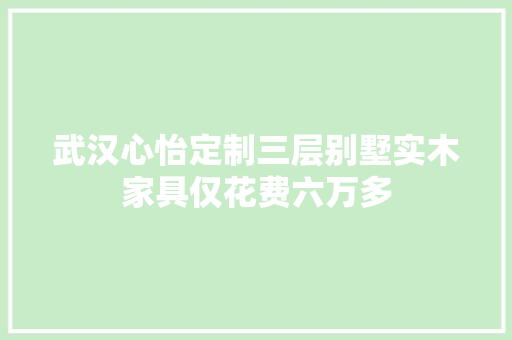 武汉心怡定制三层别墅实木家具仅花费六万多