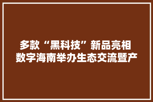 多款“黑科技”新品亮相 数字海南举办生态交流暨产品宣告会