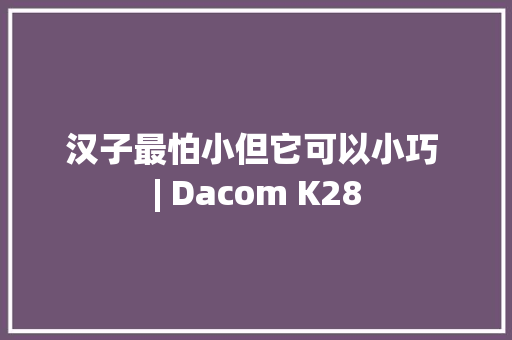 汉子最怕小但它可以小巧 | Dacom K28