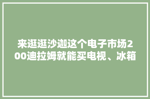 来逛逛沙迦这个电子市场200迪拉姆就能买电视、冰箱和洗衣机