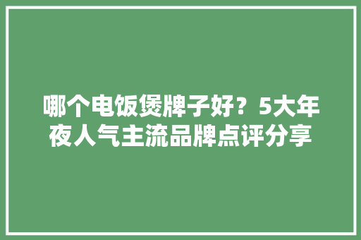 哪个电饭煲牌子好？5大年夜人气主流品牌点评分享