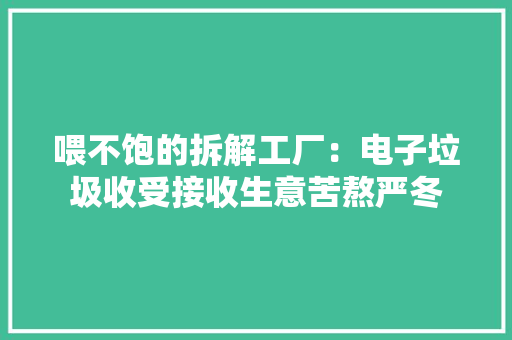 喂不饱的拆解工厂：电子垃圾收受接收生意苦熬严冬