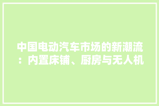 中国电动汽车市场的新潮流：内置床铺、厨房与无人机！