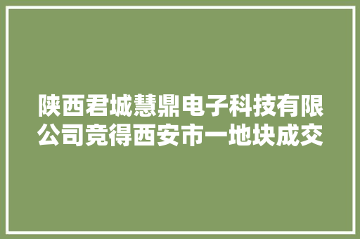 陕西君城慧鼎电子科技有限公司竞得西安市一地块成交价1700万元