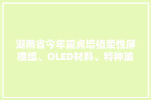 湖南省今年重点培植柔性屏模组、OLED材料、特种玻璃等项目