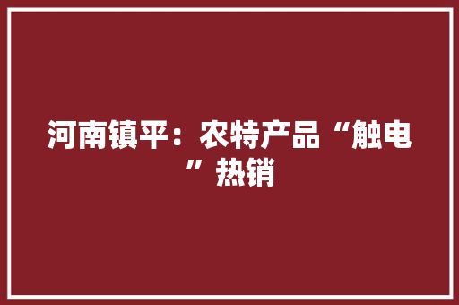 河南镇平：农特产品“触电”热销