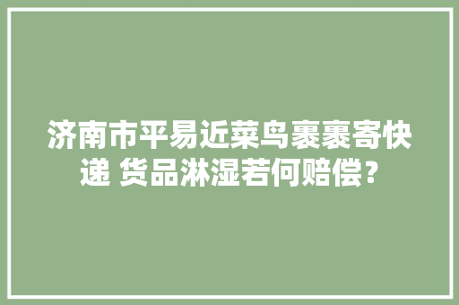 济南市平易近菜鸟裹裹寄快递 货品淋湿若何赔偿？