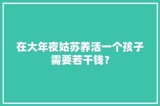 在大年夜姑苏养活一个孩子需要若干钱？ 在大年夜姑苏养活一个孩子需要若干钱？ 互联通信