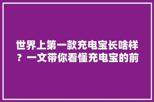 世界上第一款充电宝长啥样？一文带你看懂充电宝的前世今生