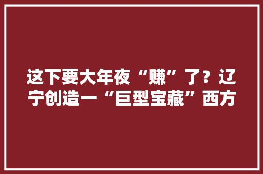 这下要大年夜“赚”了？辽宁创造一“巨型宝藏”西方：中国缺啥来啥