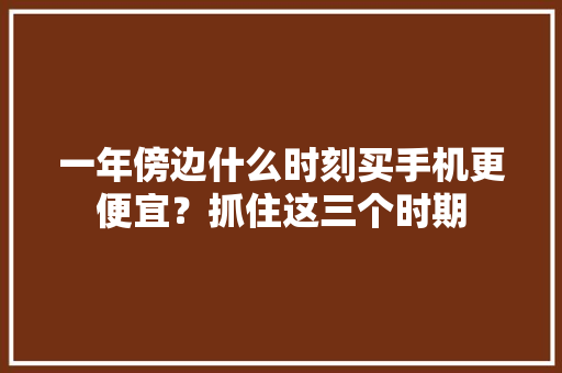 一年傍边什么时刻买手机更便宜？抓住这三个时期