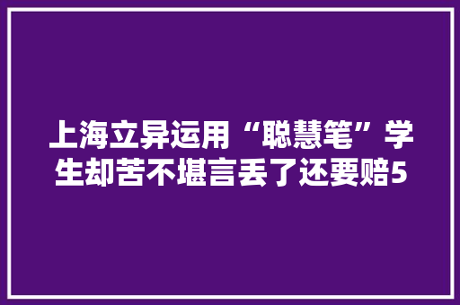 上海立异运用“聪慧笔”学生却苦不堪言丢了还要赔500元！