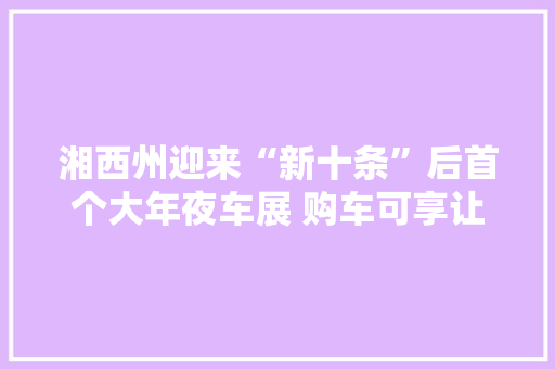 湘西州迎来“新十条”后首个大年夜车展 购车可享让利优惠