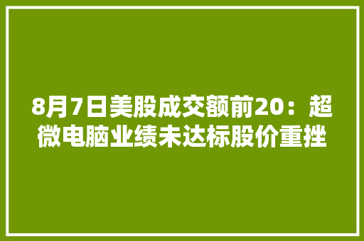 8月7日美股成交额前20：超微电脑业绩未达标股价重挫逾20%