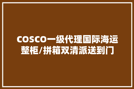 COSCO一级代理国际海运整柜/拼箱双清派送到门