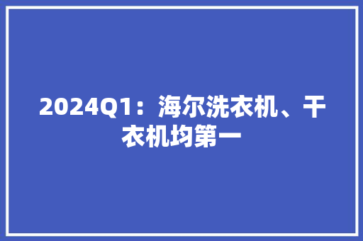 2024Q1：海尔洗衣机、干衣机均第一