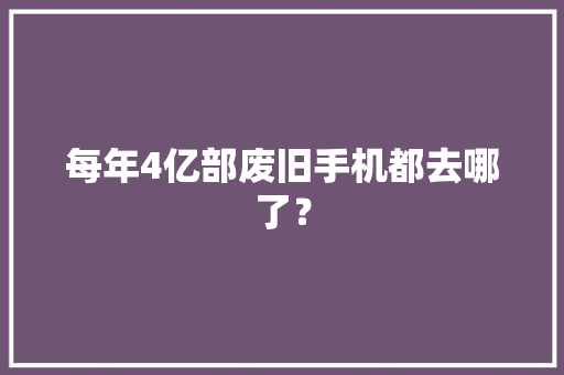 每年4亿部废旧手机都去哪了？