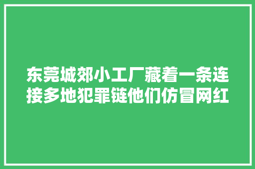 东莞城郊小工厂藏着一条连接多地犯罪链他们仿冒网红美牙仪造孽获利切切
