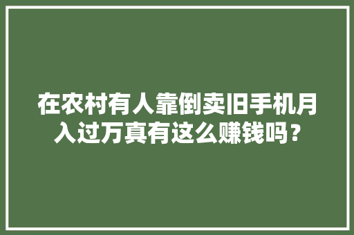 在农村有人靠倒卖旧手机月入过万真有这么赚钱吗？