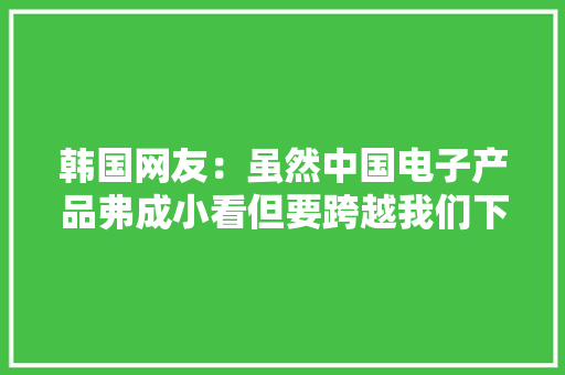 韩国网友：虽然中国电子产品弗成小看但要跨越我们下辈子吧！ 韩国网友：虽然中国电子产品弗成小看但要跨越我们下辈子吧！ 智能家居