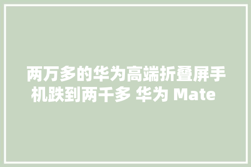 两万多的华为高端折叠屏手机跌到两千多 华为 Mate X2 5G 典藏版