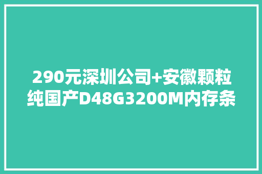 290元深圳公司+安徽颗粒纯国产D48G3200M内存条一对16G超频3800M