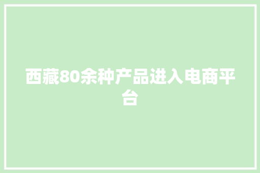 西藏80余种产品进入电商平台
