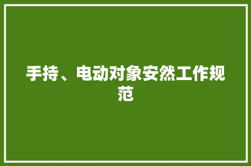 手持、电动对象安然工作规范