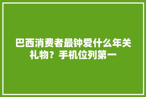 巴西消费者最钟爱什么年关礼物？手机位列第一