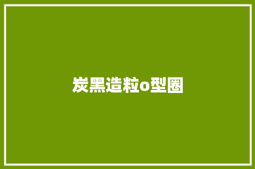 炭黑造粒o型圈