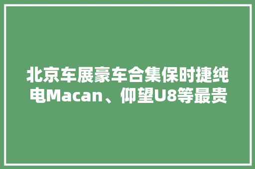 北京车展豪车合集保时捷纯电Macan、仰望U8等最贵368万！
