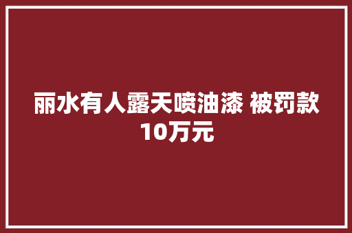 丽水有人露天喷油漆 被罚款10万元