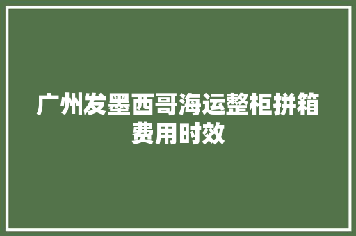 广州发墨西哥海运整柜拼箱费用时效