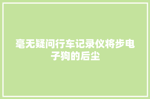 毫无疑问行车记录仪将步电子狗的后尘