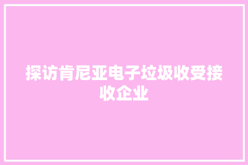 探访肯尼亚电子垃圾收受接收企业 探访肯尼亚电子垃圾收受接收企业 互联通信