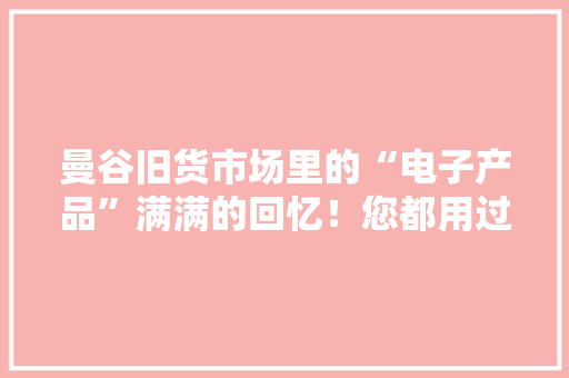 曼谷旧货市场里的“电子产品”满满的回忆！您都用过哪几款？