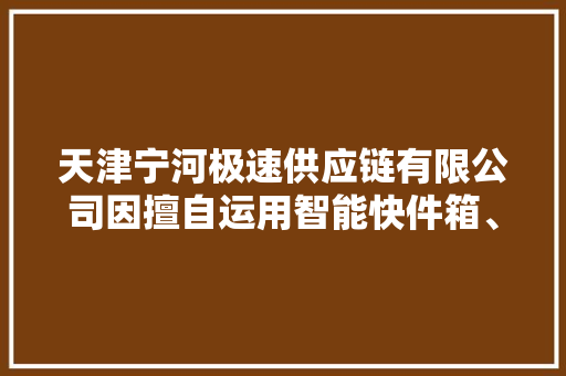 天津宁河极速供应链有限公司因擅自运用智能快件箱、快递做事站等办法送达快件被处以警告、罚款
